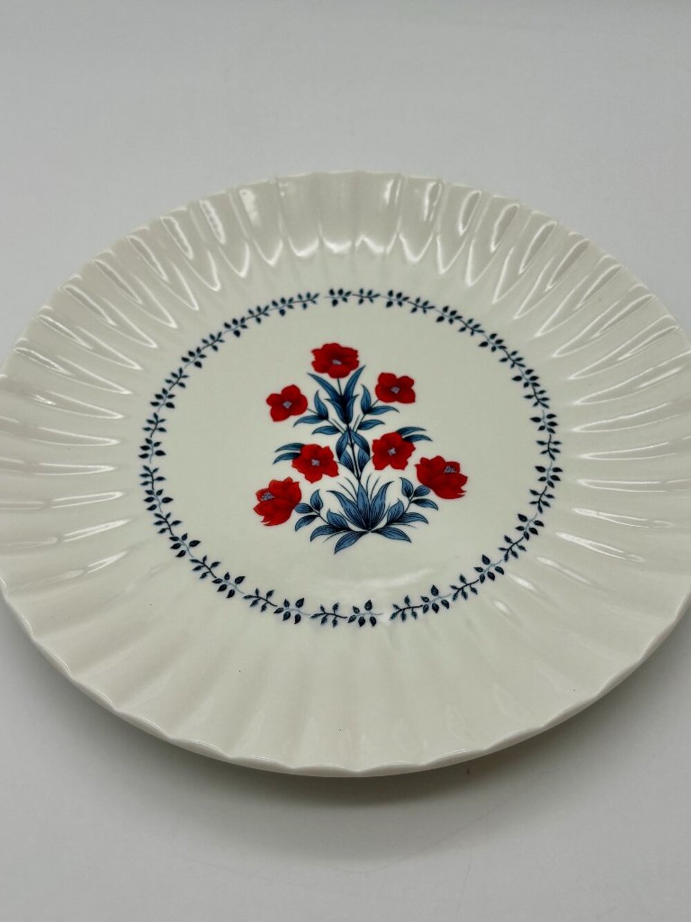 My Texas House Red White Blue 8" Floral Ceramic Plate, Kitchen Home Decor NEW